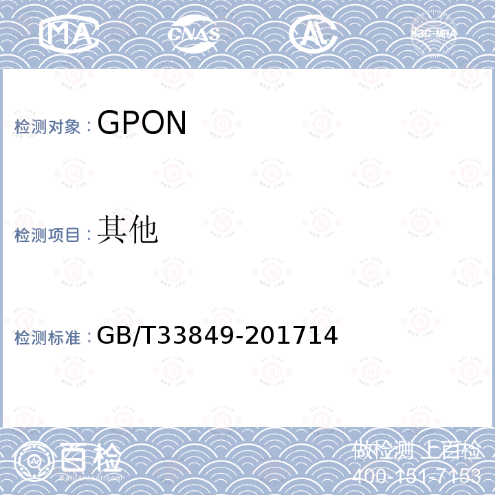 其他 接入网设备测试方法 吉比特的无源光网络(GPON)