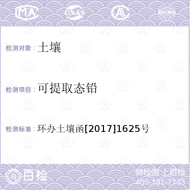 可提取态铅 全国土壤污染状况详查土壤样品分析测试方法技术规定 第一部分 土壤样品无机项目分析测试方法 20-1 氯化钙法