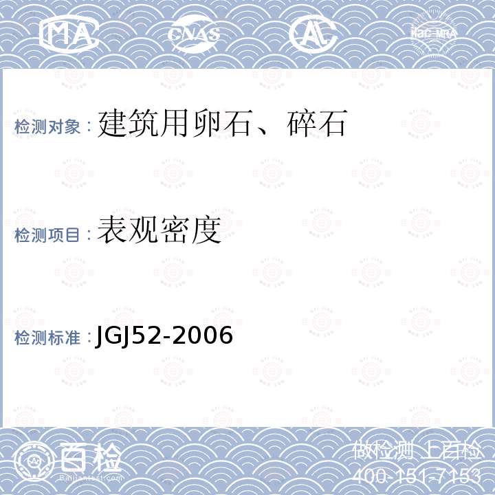 表观密度 普通混凝土用砂、石质量检验方法标准