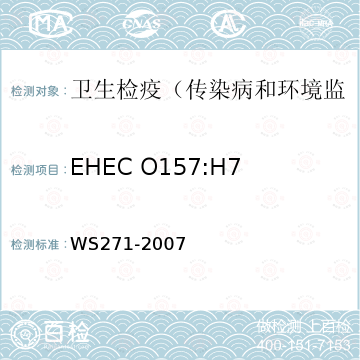 EHEC O157:H7 感染性腹泻诊断标准