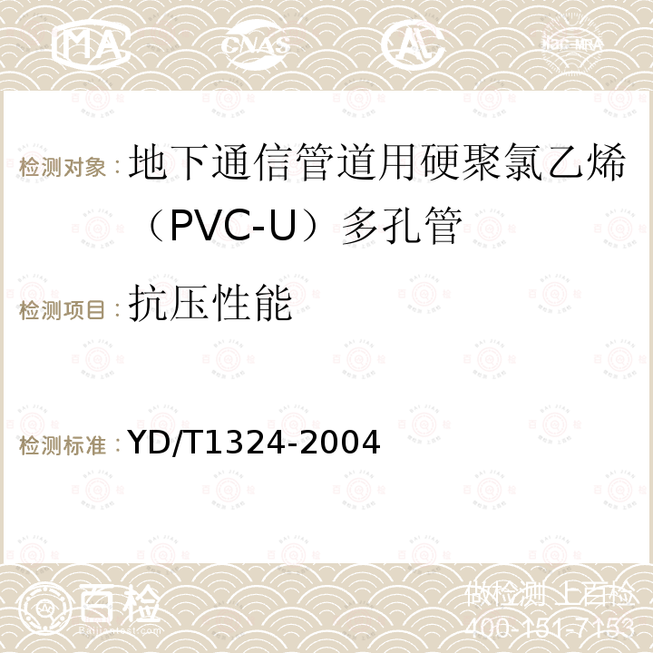 抗压性能 地下通信管道用硬聚氯乙烯（PVC-U）多孔管