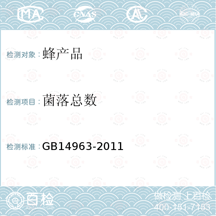 菌落總數(shù) 食品安全國家標(biāo)準(zhǔn) 蜂蜜
