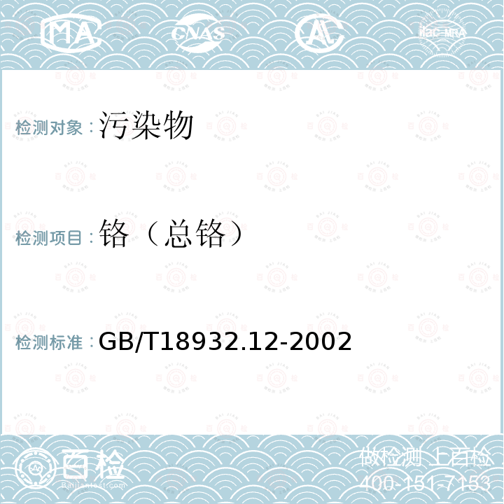 铬（总铬） 蜂蜜中钾、钠、钙、镁、锌、铁、铜、锰、铬、铅、镉含量的测定方法 原子吸收光谱法