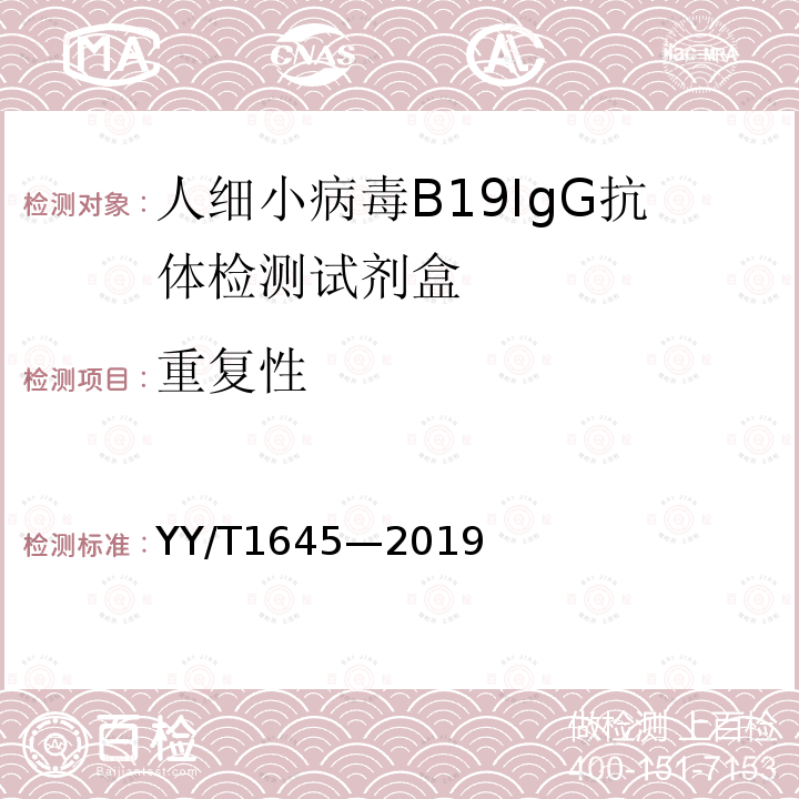 重復性 人細小病毒B19IgG抗體檢測試劑盒