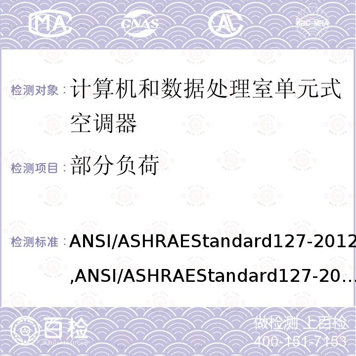 部分负荷 数据中心和其他信息技术设备的单元式空调器试验方法