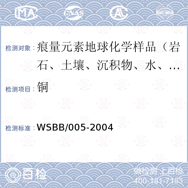 銅 勘查地球化學樣品分析方法，X射線熒光光譜法測定34種主,次和痕量元素