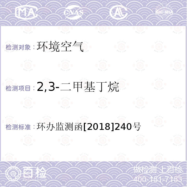 2,3-二甲基丁烷 环境空气臭氧前体有机物手工监测技术要求（试行）