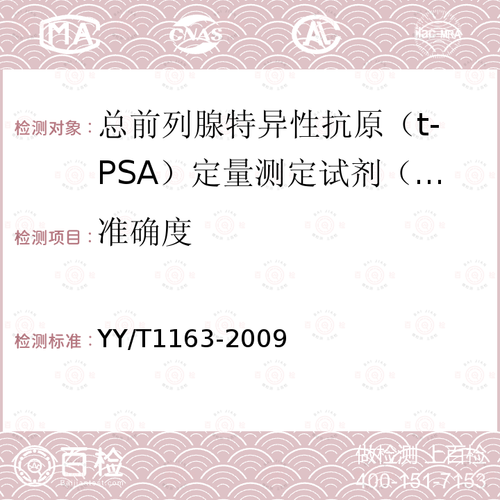 准确度 总前列腺特异性抗原（t-PSA）定量测定试剂（盒）（化学发光免疫分析法）