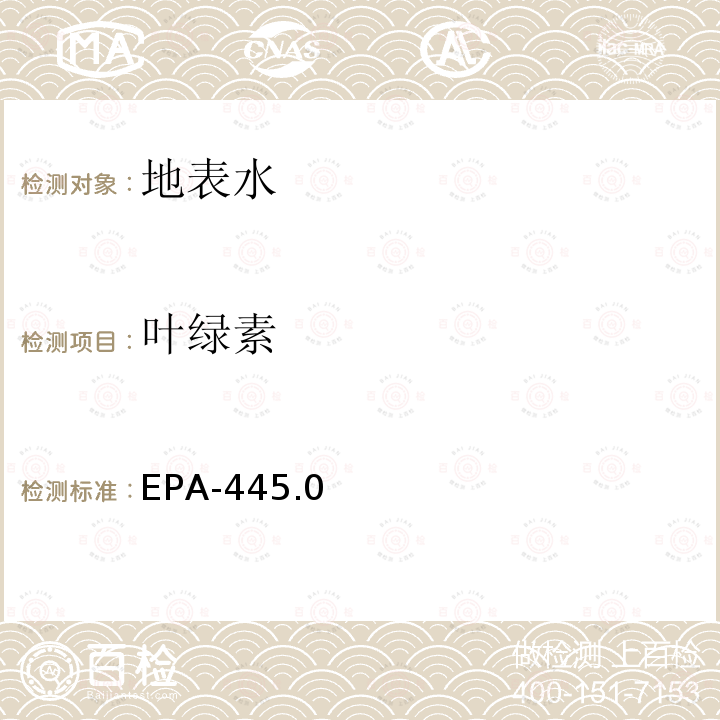 叶绿素 EPA-445.0 的测定 荧光法
