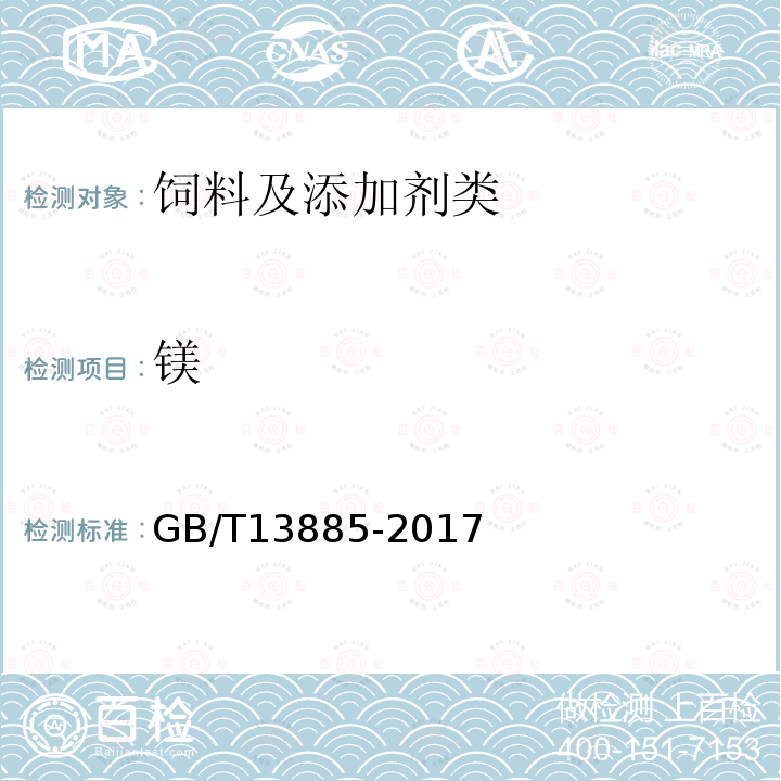 镁 饲料中钙,铜,铁,镁,锰,钾,钠和锌含量的测定 原子吸收光谱法