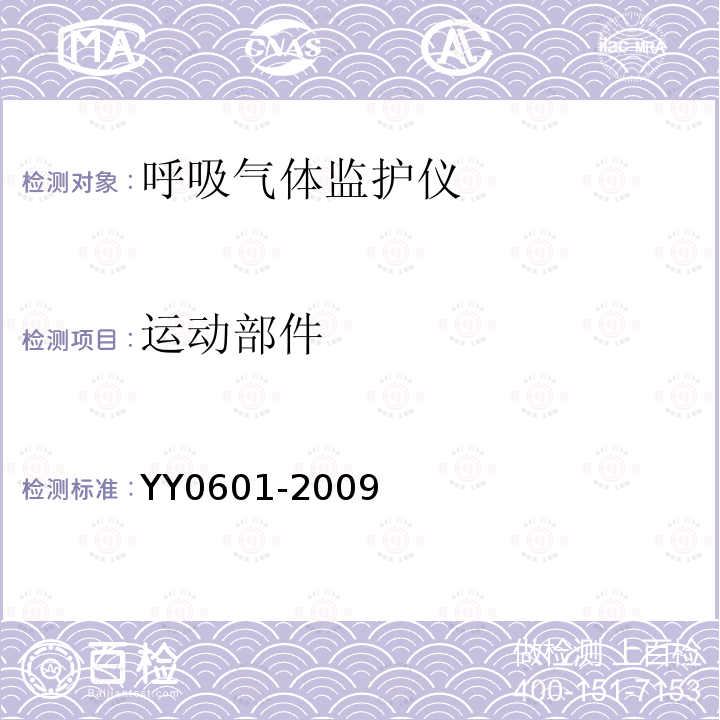 运动部件 医用电气设备 呼吸气体监护仪的基本要求和主要性能专用要求