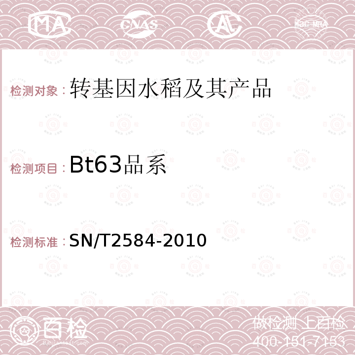 Bt63品系 水稻及其产品中转基因成分实时荧光PCR检测方法