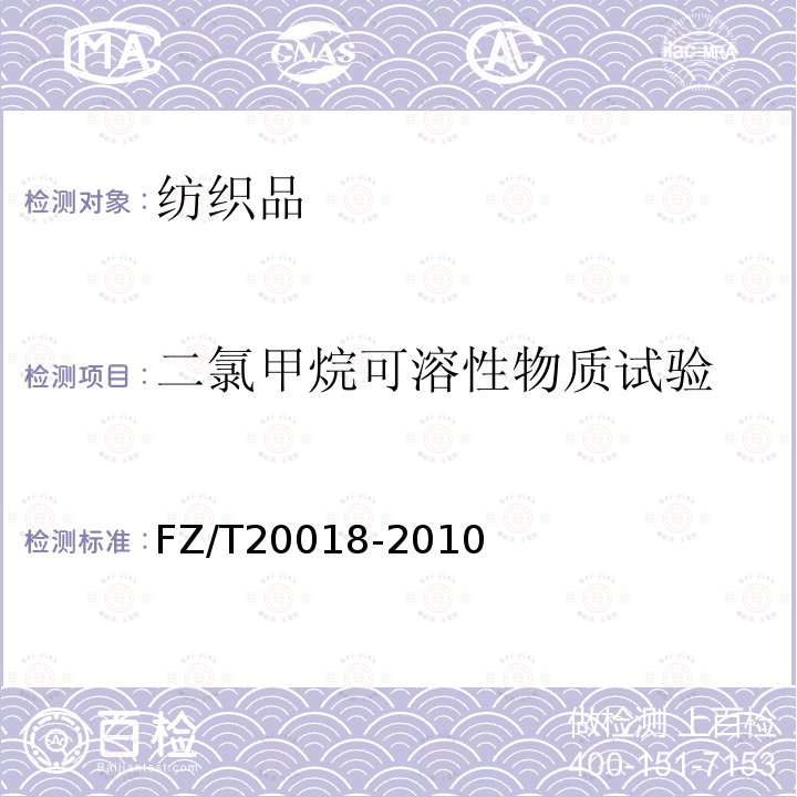 二氯甲烷可溶性物質(zhì)試驗 毛紡織品中二氯甲烷可溶性物質(zhì)的測定