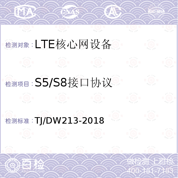 S5/S8接口协议 TJ/DW213-2018 铁路宽带移动通信系统(LTE-R)系统需求暂行规范