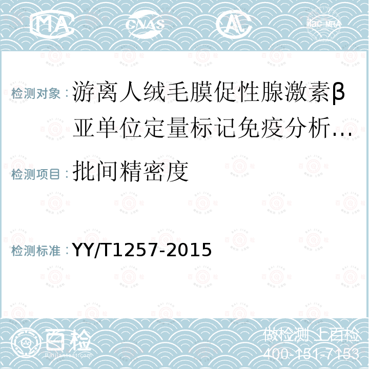 批间精密度 游离人绒毛膜促性腺激素β亚单位定量标记免疫分析试剂盒