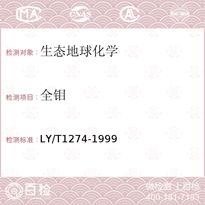 全鉬 森林植物與森林枯枝落葉層全鉬的測定