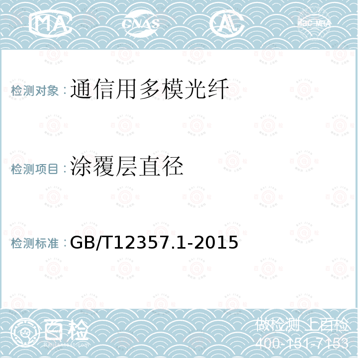 涂覆层直径 通信用多模光纤 第1部分:A1类多模光纤特性