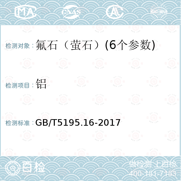 铝 萤石 硅、铝、铁、钾、镁和钛含量的测定 电感耦合等离子体原子发射光谱法