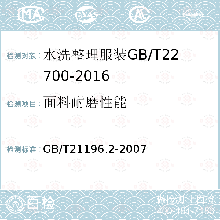 面料耐磨性能 GB/T 21196.2-2007 纺织品 马丁代尔法织物耐磨性的测定 第2部分:试样破损的测定