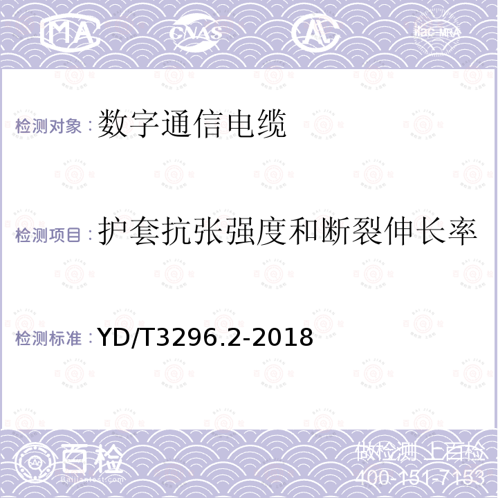 护套抗张强度和断裂伸长率 数字通信用聚烯烃绝缘室外对绞电缆 第2部分：非填充电缆