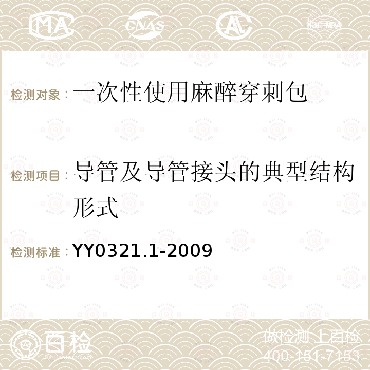 导管及导管接头的典型结构形式 一次性使用麻醉穿刺包