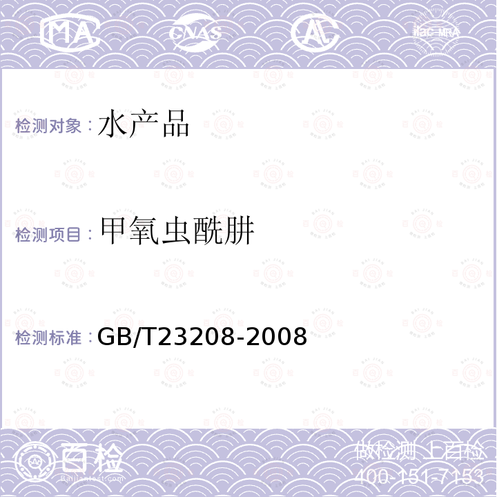 甲氧蟲(chóng)酰肼 河豚魚(yú)、鰻魚(yú)和對(duì)蝦中450種農(nóng)藥及相關(guān)化學(xué)品殘留量的測(cè)定 液相色譜-串聯(lián)質(zhì)譜法