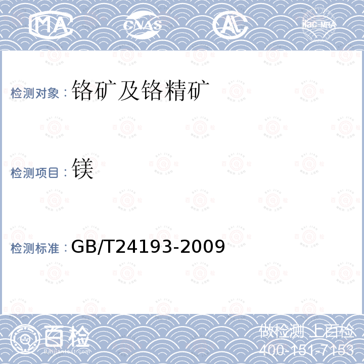 镁 铬矿石和铬精矿 铝、铁、镁和硅含量的测定 电感耦合等离子体原子发射光谱法