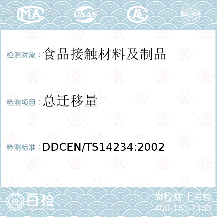 总迁移量 与食品接触的材料和制品 纸和纸板上的聚合涂层 总迁移量测试条件与试验方法的选项用导则