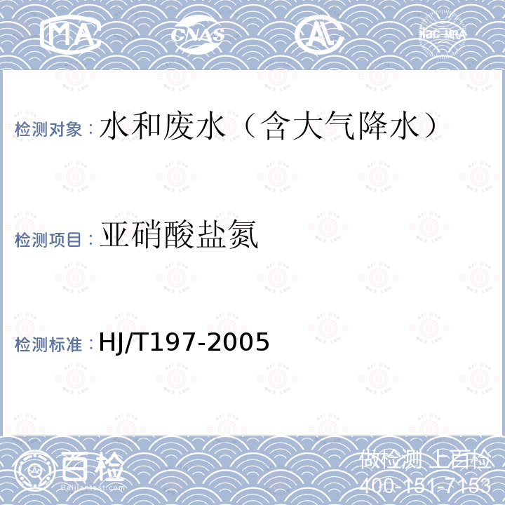 亚硝酸盐氮 水质　亚硝酸盐氮的测定 气相分子吸收光谱法