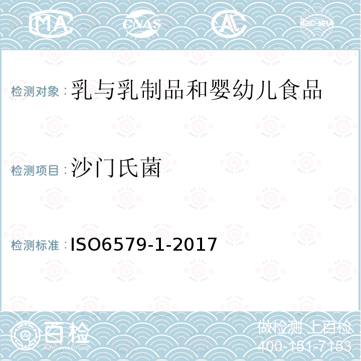 沙门氏菌 食物链的微生物学.沙门氏菌检测,计数和血清分型用水平方法.第1部分:检测沙门氏菌属