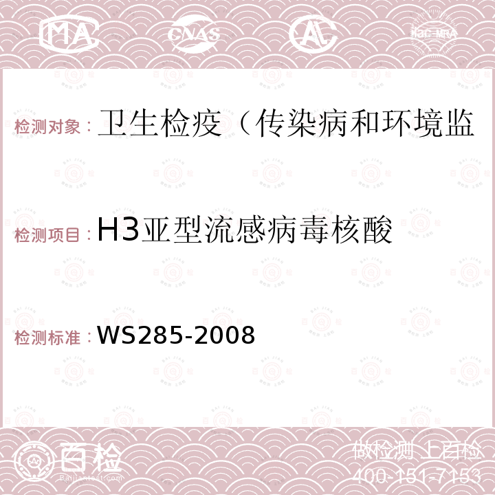 H3亚型流感病毒核酸 流行性感冒诊断标准