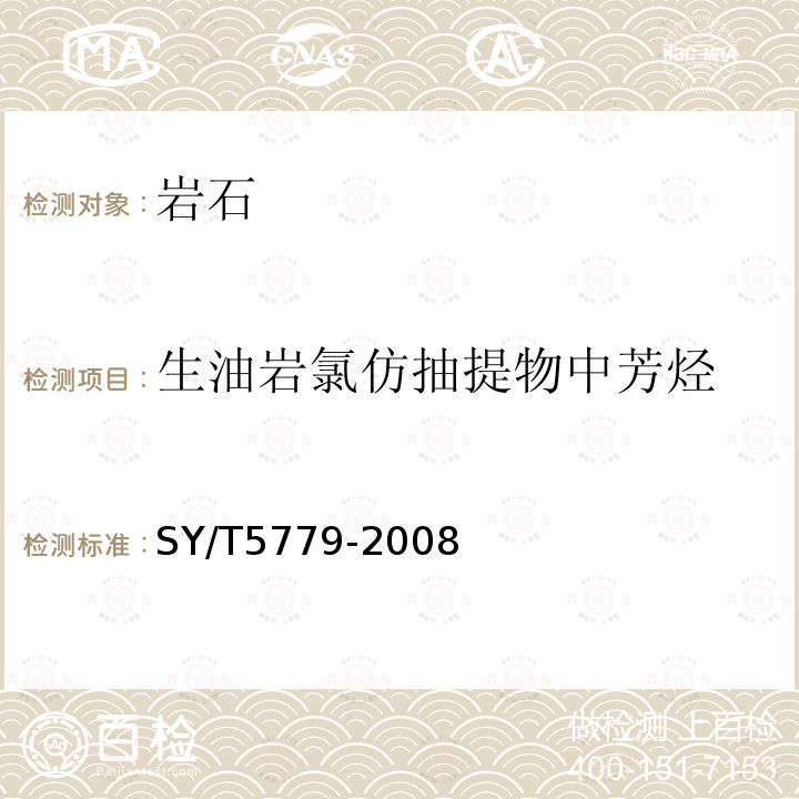 生油岩氯仿抽提物中芳烃 石油和沉积有机质烃类气相色谱分析方法