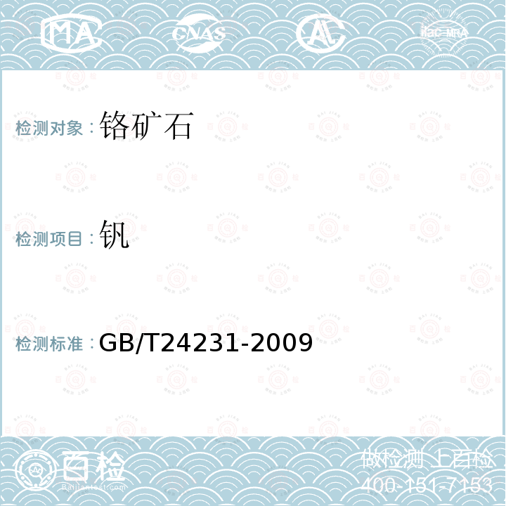 钒 铬矿石镁、铝、硅、钙、钛、钒、铬、锰、铁和镍含量的测定 波长色散X射线荧光光谱法