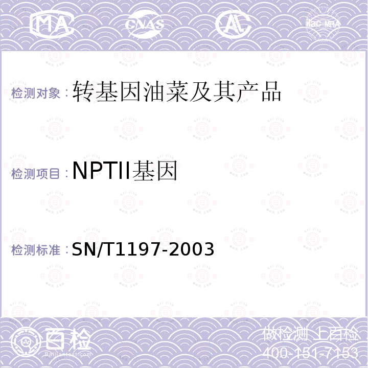 NPTII基因 油菜中转基因成分的定性PCR检测方法