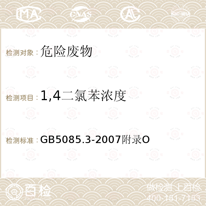 1,4二氯苯浓度 固体废物 挥发性有机化合物的测定 气相色谱/质谱法