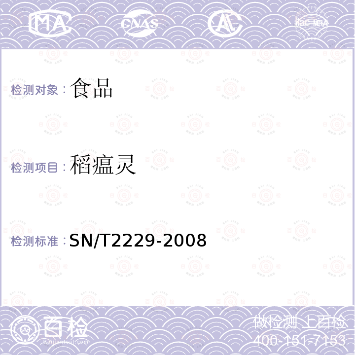 稻瘟灵 进出口食品中稻瘟灵残留量检测方法 气相色谱-质谱法