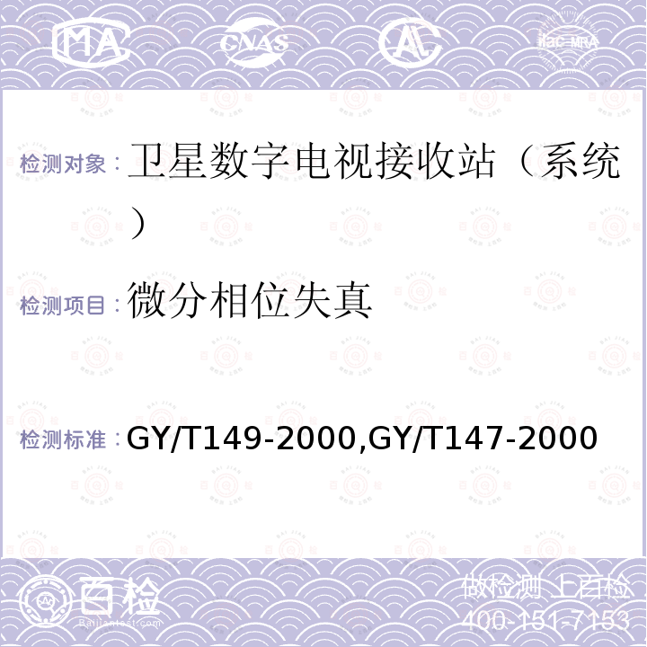 微分相位失真 卫星数字电视接收站测量方法——系统测量,
卫星数字电视接收机通用技术要求