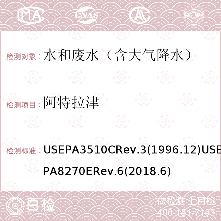 阿特拉津 分液漏斗 液-液萃取法 半挥发性有机化合物的测定 气相色谱/质谱（GC / MS）法