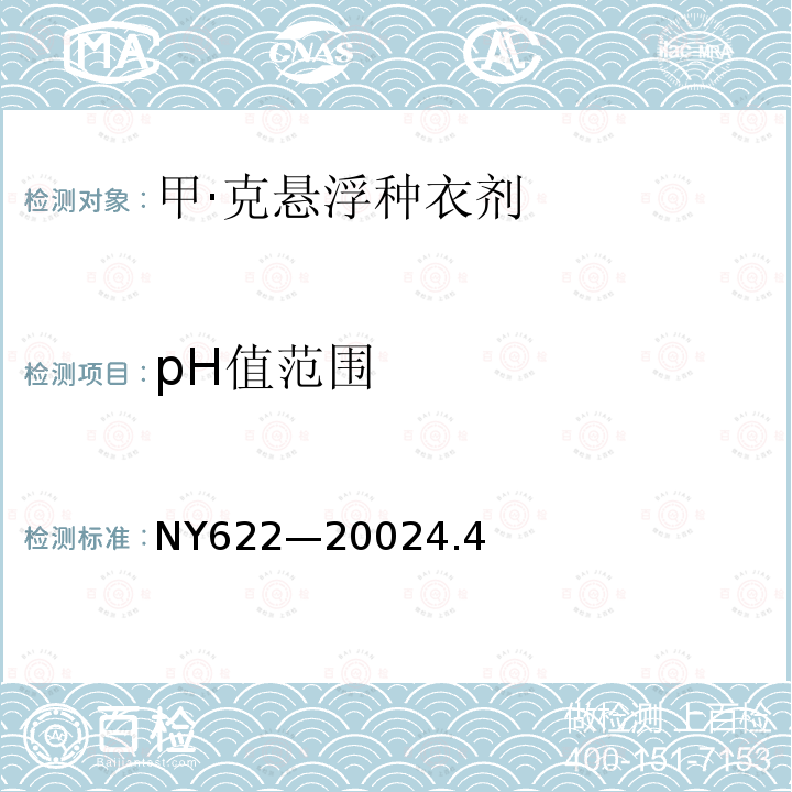 pH值范圍 甲·克懸浮種衣劑