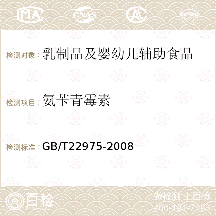 氨苄青霉素 牛奶和奶粉中阿莫西林、氨苄西林、哌拉西林、青霉素G、青霉素V、苯唑西林、氯唑西林、萘夫西林和双氯西林残留量的测定 液相色谱-串联质谱法