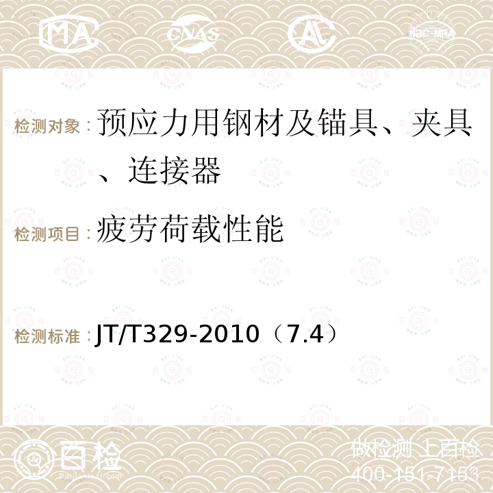 疲劳荷载性能 公路桥梁预应力钢绞线用锚具、夹具和连接器 疲劳试验