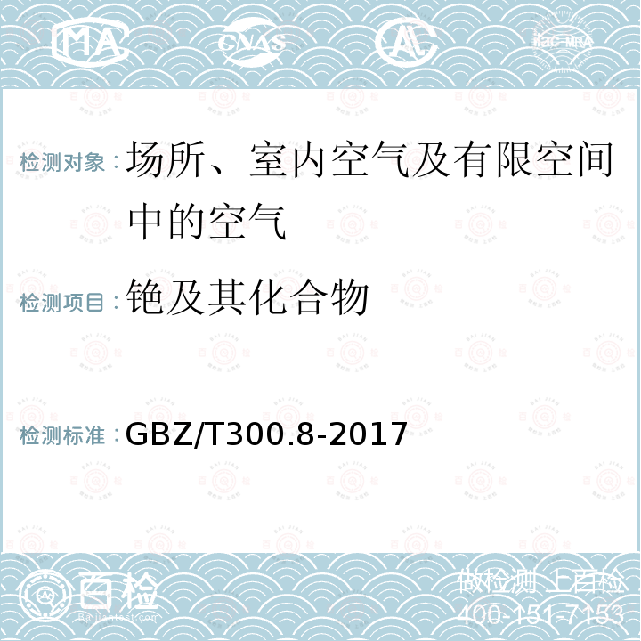 铯及其化合物 工作场所空气有毒物质测定 铯及其化合物