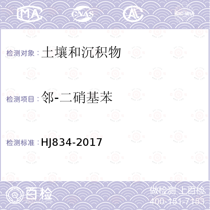 邻-二硝基苯 土壤和沉积物 半挥发性有机物的测定 气相色谱-质谱法