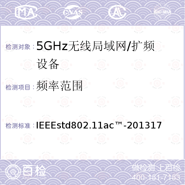 频率范围 局域网和城域网的技术要求 第11部分 MAC和PHY规范 修正案4 工作在6GHz以下的极高吞吐量的增强功能