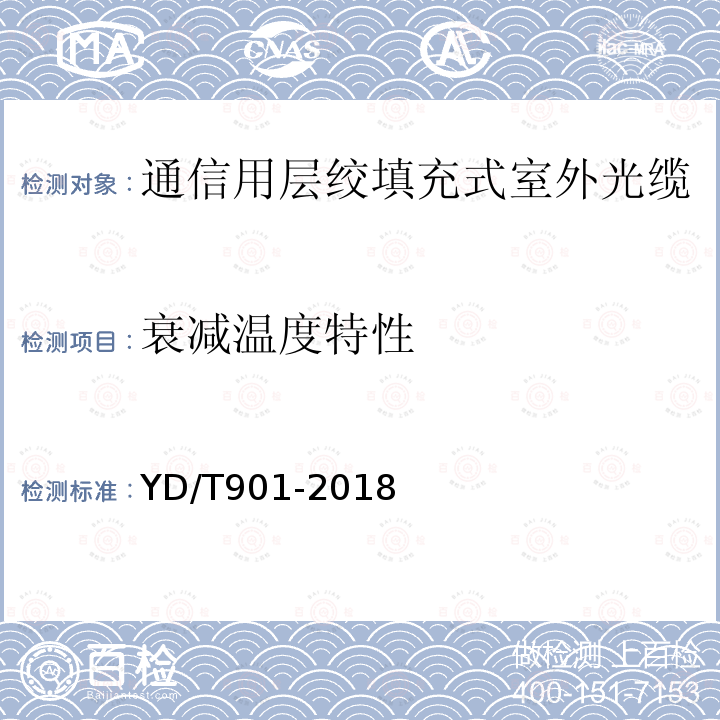 衰减温度特性 通信用层绞填充式室外光缆