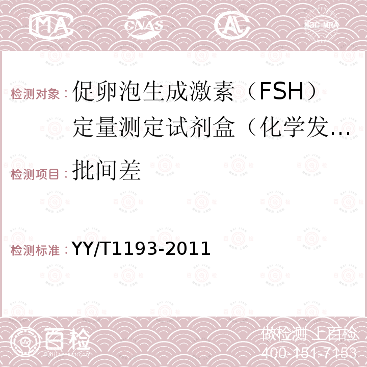 批间差 促卵泡生成激素(FSH)定量测定试剂盒(化学发光免疫分析法)