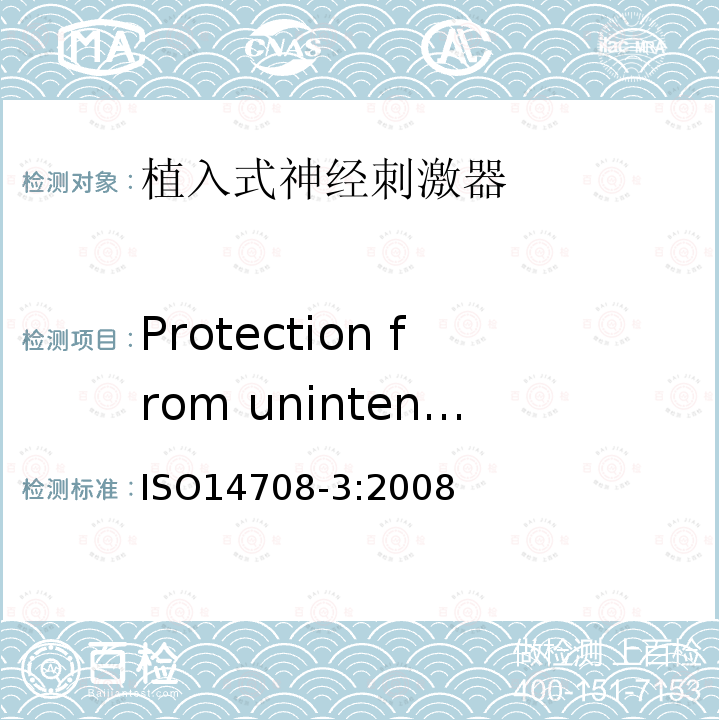 Protection from unintentional biological effects caused by the active implantablemedical device 植入手术——有源植入式医疗器械-第3部分:植入式神经刺激器