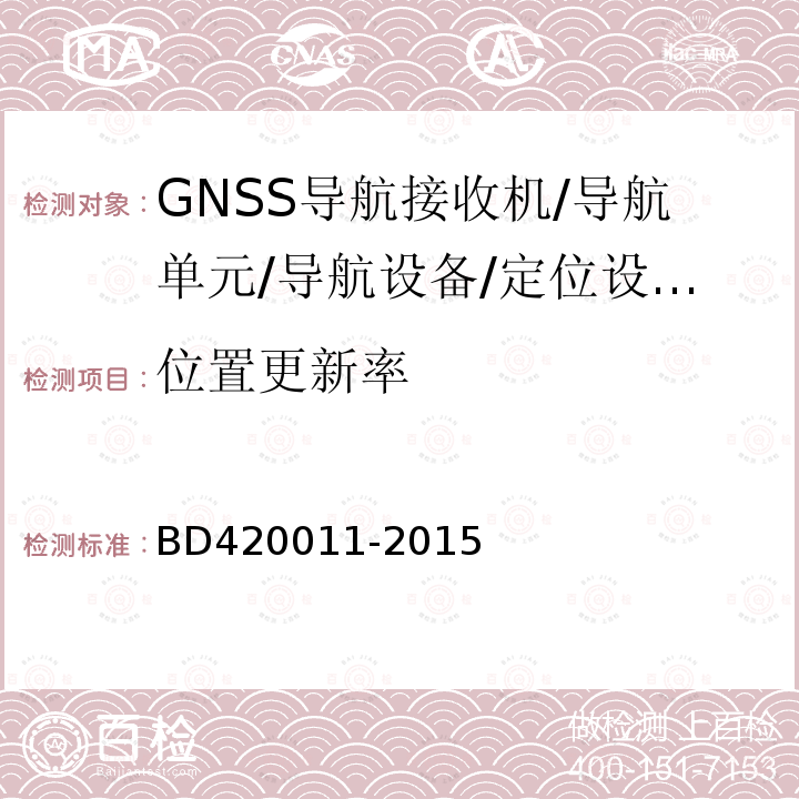 位置更新率 北斗/全球卫星导航系统（GNSS)定位设备通用规范