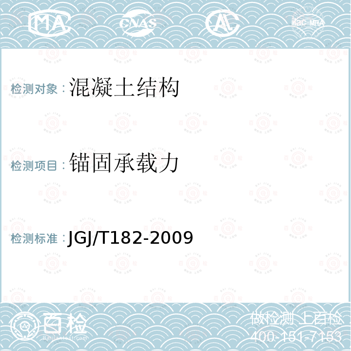 锚固承载力 JGJ/T 182-2009 锚杆锚固质量无损检测技术规程(附条文说明)