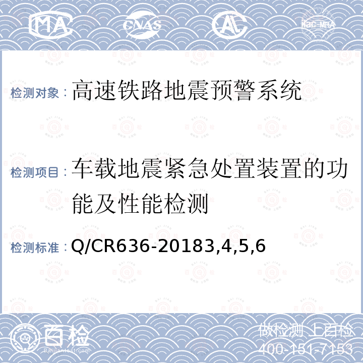 车载地震紧急处置装置的功能及性能检测 车载地震紧急处置装置试验方法